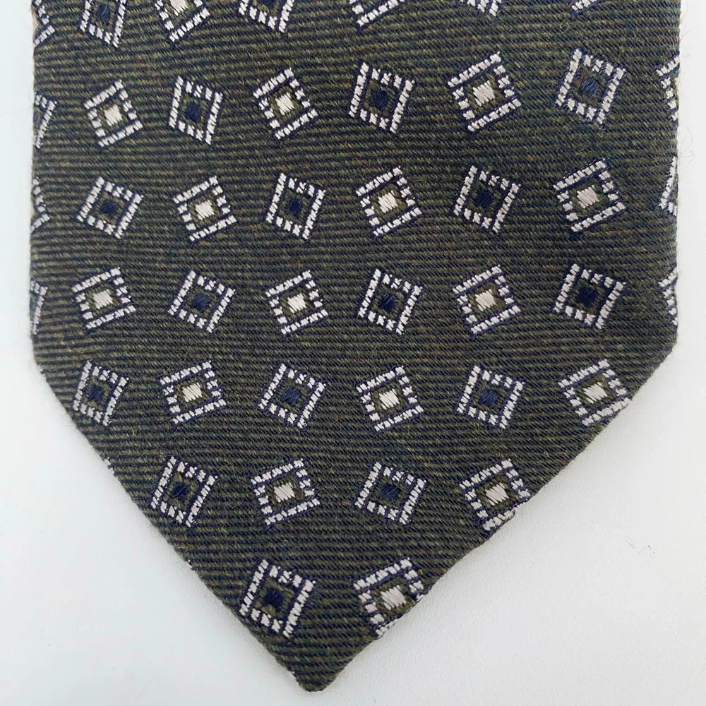 Eton Tie‎ Mens One Size Multi Patterned Wool Blend Luxury Necktie Italy Made NWT